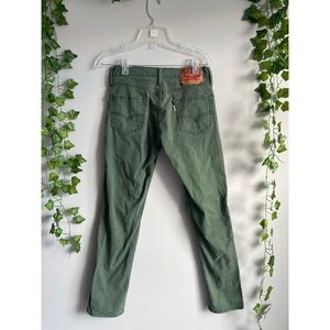 🌿 Levi’s 511 Army Green Mid Rise Skinny Jeans